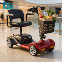 Scooter électrique pliable à 4 roues pour personnes âgées, avec frein électromagnétique, siège réglable, capacité de batterie 24V 12A