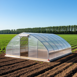 Serre tunnel agricole 25 x 25 pieds avec film plastique EVA transparent 6 mil, cadre froid et côtés enroulables à manivelle, modèle Peak - Product Image 2