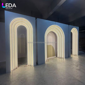 LEDA Arche en acrylique 3D amovible personnalisée avec éclairage LED, effet ondulé, lumière blanche, toile de fond, décoration de scène de mariage, événements, entrée - Product Image 4