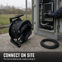 Bobine de câble à fibre optique tactique 100m étanche MPO 12C pour événements en direct OEM ODM personnalisée