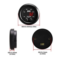 Jauge de température d'eau ultra-mince 52MM Auto 12V/24V avec capteur NPT 1/8, affichage numérique rouge pour voiture, température 0-300F (-17~187°C)