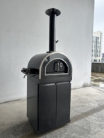 Four à pizza au gaz moderne de luxe de 25 pouces, double combustible, gaz naturel GPL 4,5 kW/15350 BTU, en acier inoxydable, pour extérieur
