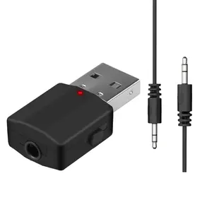 2 in 1 için kablosuz ses Bluetooth 5.0 alıcı verici adaptörü araba PC kulaklıklar Mic 3.5mm AUX Jack Bluetooth 5.0 reseptör