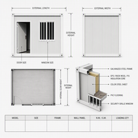 Maison conteneur modulaire détachable moderne de 20 pieds, emballage plat, aménagement personnalisable, panneau sandwich en acier, appartement préfabriqué, cabine, bureau