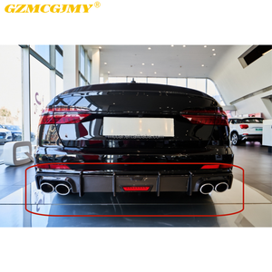 Diffuseur arrière en Fiber de carbone sèche préimprégnée haute brillance pour <span class=keywords><strong>Audi</strong></span> A6 <span class=keywords><strong>S6</strong></span> 2019-22 pare-chocs de voiture lèvres arrière - Product Image 1