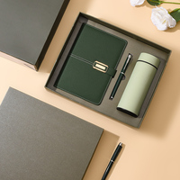 Nouvel ensemble de luxe A5 pour affaires : agenda, bouteille, carnet personnalisable en cuir PU, coffret cadeau avec stylo, tasse isotherme et clé USB