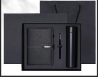 Cahier d'entreprise personnalisable coffret cadeau de luxe A5 couverture rigide Journal en cuir PU LED thermos stylo promotionnel logo personnalisé