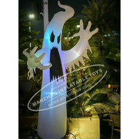 Al Aire Libre LED sombrero inflable Halloween decoración enorme publicidad inflable fantasma Halloween calabaza