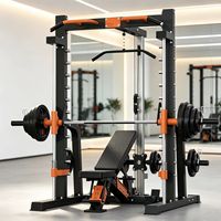 Rack de acero comercial para entrenamiento de cuerpo completo con amortiguación de seguridad, tirador de tríceps, remo y soportes para pesas para gimnasio en casa - Ejercicio completo