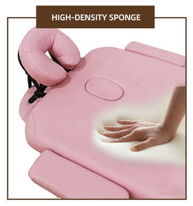 Venta caliente Salón de belleza 2 Plegable Portátil Spa Mesa de masaje Cama de pestañas Rosa Cama de masaje Mesa de PVC - Product Image 3