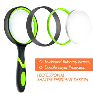 ऑप्टिकल सफेद ग्लास लेंस रबर हैंडल ड्रॉप-प्रूफ बुजुर्ग मैग्नीफायर पोर्टेबल प्लास्टिक हैंडहेल्ड 10x आवर्धक ग्लास पढ़ने - Product Image 5