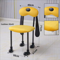 Chaise de style crème mi-siècle, chaise de salle à manger avec dossier en forme de chien et de Mickey, tabouret de coiffeuse pour la maison, la chambre et la salle à manger
