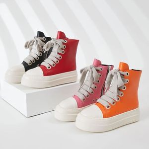 Dropshipping Chaussures Outdoor Casual Sepatu Wide Shoelace 2025 Leather Boots Ladies Platform Sneakers - Product Image 1