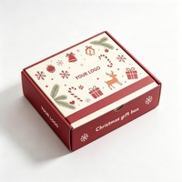 Boîte d'expédition en carton ondulé avec logo personnalisé, emballage recyclable rouge pour cadeaux de vacances, vêtements, emballage pliable pour expédition et stockage