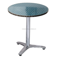 Table basse ronde en aluminium pour extérieur, intérieur, jardin, café, restaurant, acier inoxydable