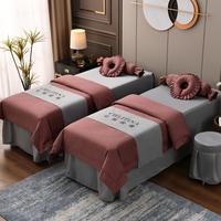Housse de lit de spa de luxe en vinyle pour salon de beauté, avec trou ouvert, pour lit de massage doux