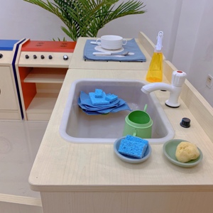Juego de rol de madera Juguetes de cocina Guardería Montessori Muebles de guardería Juego de cocina de jardín de infantes Muebles preescolares para niños - Product Image 3