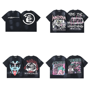 Maglietta 2025 con stella stampata Vintage a manica corta da uomo Hell alta qualità in cotone 100% indossabile oversize Drop <span class=keywords><strong>Hop</strong></span> 260 grammi - Product Image 2