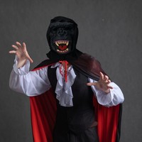 Prix usine 1 PC noir fantôme forme Halloween masque effrayant Silicone masque complet pour jeu tir mascarade Cosplay film