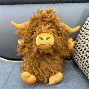 Highland Cow Animales <span class=keywords><strong>de</strong></span> peluche Juguete <span class=keywords><strong>de</strong></span> peluche Música social suave <span class=keywords><strong>Sonido</strong></span> y respiración ligera para fiestas Juguetes para niños - Product Image 4