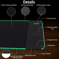 Grand tapis de souris de jeu personnalisé XL avec chargeur sans fil LED RVB, tapis de souris avec logo imprimé, produit de qualité en stock