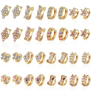 ต่างหูทองเหลืองชุบทองดีไซน์ใหม่ทันสมัยสไตล์ตุรกี - Product Image 5
