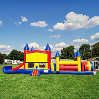 Grand parcours d'obstacles gonflable commercial amusant videur de course gonflable jeux de sport terrains de jeux parc à thème