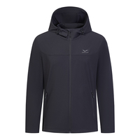 Veste softshell légère pour homme, entièrement zippée, à capuche, extensible, hydrofuge, coupe-vent, pour la randonnée en plein air