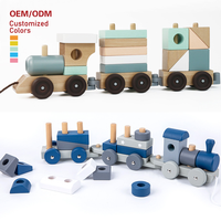 Ensemble de jouets Montessori pour l'éducation précoce des enfants, puzzle, train en bois, blocs de remorque, formes assorties, pour tout-petits, garçons et filles, 20 pièces