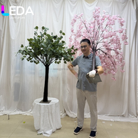 Pohon Sakura Buatan LEDA Custom 3-12M Besar Warna Putih Pink, Pohon Bunga Sakura Jepang Buatan Untuk Dekorasi Hotel Restoran