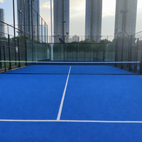 Lapangan Padel Panoramic 20m x 10m Dengan Kaca Tempered 12mm dan Rangka Baja Berlapis Bubuk