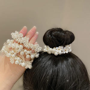 पूर्ण मोती बेड्स बालों के बाल स्क्रूंचिस वाले बालों के बाल कछुओं के बालों के बाल संबंध - Product Image 1