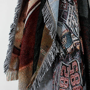 بطانية قابلة للارتداء مصنوعة من مزيج القطن والبوليستر المحبوك على الطراز الأمريكي، متوفرة بالجملة، مناسبة للاستخدام الخارجي، مع غطاء للرأس - Product Image 2