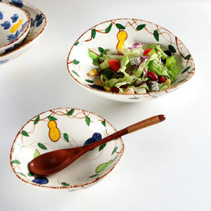 Venta caliente de cerámica de forma irregular Hotel vajilla platos pintados a mano plato frío cuenco - Product Image 2