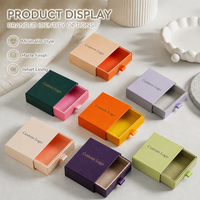 Boîte à bijoux en velours de qualité supérieure, prête à l'emploi, avec tiroir, 9,5x9,5x2,5 cm, pour rangement et emballage cadeau