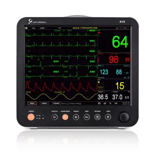 Lepu Creative 12,1 Zoll visueller akustischer Alarm SpO2-Sensor NIBP-Manschette EKG Leadwire Medizinischer tragbarer Patienten monitor