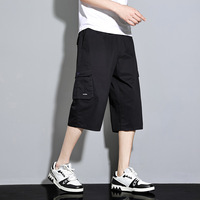 Shorts d'été décontractés amples pour hommes, 100 % coton, coupe courte, avec cordon de serrage, tendance, marque OEM, en stock