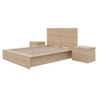 Vente en gros de luxe cerise noire 3 pièces pour chambre à coucher avec cadre de lit et table de chevet pour la maison, hôtel, villa ou appartement