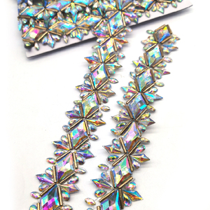 Frangia di strass personalizzata rifilatura in ferro su Appliques lavorazione Trim strass per 2025 Bahamas carnevale <span class=keywords><strong>Mas</strong></span> - Product Image 5