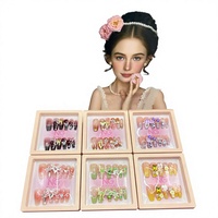 CENO Caja Sorpresa de Uñas Postizas Estilo Francés, Ultrafinas, Sin Rastro, Removibles, Forma Almendrada, Acrílicas de Verano