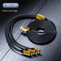 Cable de Carga Múltiple USB Tipo C PD de 65 W, 3 en 2, Cargador Rápido, Cable de Datos USB Multifuncional Tipo C