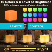 Magia personalizzata 4 "10CM cubo dimmerabile RGB LED luce notturna lampada da tavolo decorativa lampada da tavolo con telecomando per bambini adulti