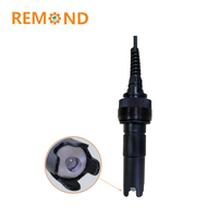 Probe pH Online Tipe Aliran PT1000 Elektroda Kompensasi Suhu Otomatis Sensor pH Air Industri OEM IP68