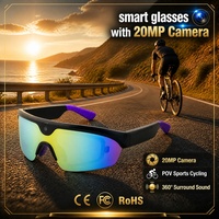 Lunettes intelligentes SNT VANTAGE AI avec caméra 20MP, enregistrement vidéo POV, traduction IA, ChatGPT, lunettes intelligentes pour le cyclisme en extérieur