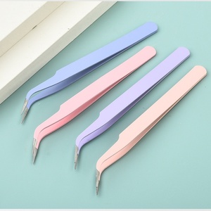 Stainless Steel False Eyelash <b>Clips</b> Custom Logo Cluster Lash Tweezers Strip Lash Applicator - Product Image 4