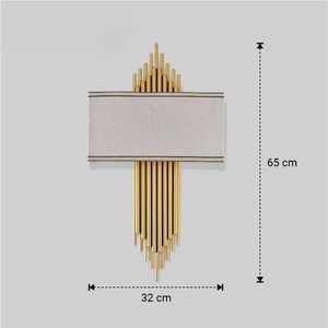 Applique murale <span class=keywords><strong>LED</strong></span> moderne en métal doré, bande de tissu décorative en fer pour couloirs d'hôtel et salon, lumière blanche chaude - Product Image 6