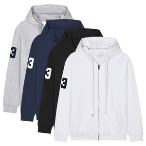 Sweat-shirts à Capuche Respirants en Polaire Brodés 100% Coton avec Fermeture Éclair pour Hommes, Mode Décontractée Hiver, Vente en Gros pour Sport et Jogging - Product Image 1