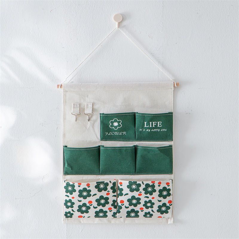 Bolsa colgante de siete bolsillos, verde