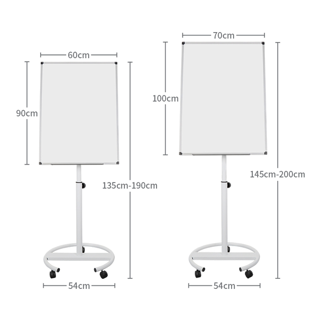 Customizable 36x24 Inch Metal Magnetic Mobile Whiteboard Stand Adjustable Rolling Base Wheels Portable Dry-Erase Board Easel