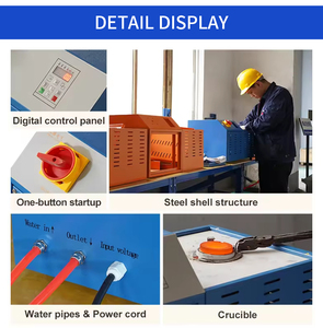 <span class=keywords><strong>Horno</strong></span> de fusión de oro pequeño electrónico portátil 500g Crisol de cerámica Inducción inclinable <span class=keywords><strong>Horno</strong></span> de combustible dual de platino - Product Image 3